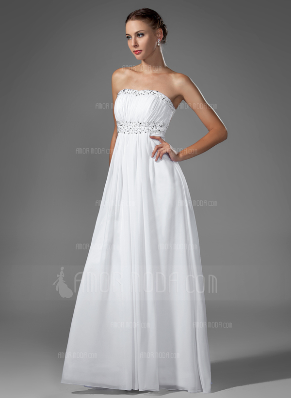 Keizer Sweetheart Korte Sleep Chiffon Avondjurk met Roes Beading Pailletten (017004374)