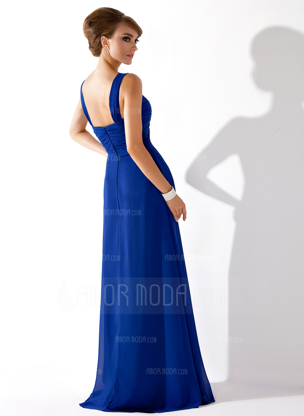 Empire Cœur Longeur au sol Mousseline Robe de Bal de Promo avec Ondulé (018004998)