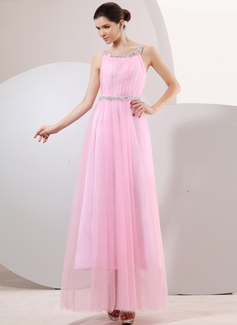 Robe de Bal de Promo Ligne-A/Princesse Col rond Longueur cheville Tulle Robe de Bal de Promo avec Ondulé Dentelle Brodé (018014065) Robe de Bal de Promo Ligne-A/Princesse Col rond Longueur cheville Tulle Robe de Bal de Promo avec Ondulé Dentelle Brodé (018014065)