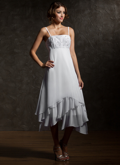 Robe de Mariée Empire Longeur à mi jambe Mousseline Robe de Mariée avec Dentelle (002000024) Robe de Mariée Empire Longeur à mi jambe Mousseline Robe de Mariée avec Dentelle (002000024)