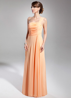 Holiday Dresses A-Line/Princess One-Shoulder Floor-Length Chiffon Holiday Dress With Ruffle (020014706) Holiday Dresses A-Line/Princess One-Shoulder Floor-Length Chiffon Holiday Dress With Ruffle (020014706)