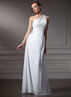 Robe de Mariée Coupe droite Une epaule Traine longue Mousseline Robe de Mariée avec Ondulé Perlé (002011746) Robe de Mariée Coupe droite Une epaule Traine longue Mousseline Robe de Mariée avec Ondulé Perlé (002011746)