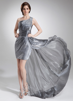 Robe de Bal de Promo Gaine Une epaule Assymetrique Organza Robe de Bal de Promo avec Ondulé Brodé (018020956) Robe de Bal de Promo Gaine Une epaule Assymetrique Organza Robe de Bal de Promo avec Ondulé Brodé (018020956)