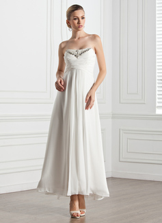 Avondjurken Keizer Sweetheart Enkellengte Chiffon Avondjurken met Roes Kraal (017005274) Avondjurken Keizer Sweetheart Enkellengte Chiffon Avondjurken met Roes Kraal (017005274)