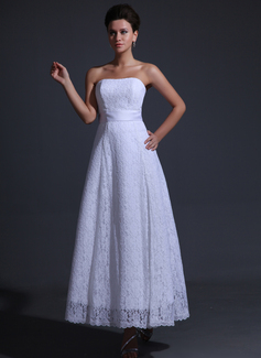 Robe de Mariée Ligne-A/Princesse Sans bretelles Longueur cheville Charmeuse lacet Robe de Mariée (002025836) Robe de Mariée Ligne-A/Princesse Sans bretelles Longueur cheville Charmeuse lacet Robe de Mariée (002025836)