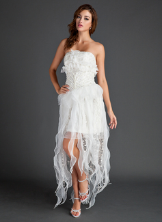 Robe de Bal de Promo Ligne-A/Princesse Sans bretelles Assymetrique Organza Robe de Bal de Promo avec dentelle Brodé (018015556) Robe de Bal de Promo Ligne-A/Princesse Sans bretelles Assymetrique Organza Robe de Bal de Promo avec dentelle Brodé (018015556)