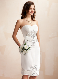 Robe de Mariée Coupe droite Cœur Mi-longues Satin Robe de Mariée avec Perlé Pailleté (002012673) Robe de Mariée Coupe droite Cœur Mi-longues Satin Robe de Mariée avec Perlé Pailleté (002012673)