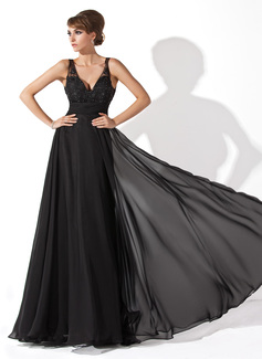 Robe de Bal de Promo Ligne-A/Princesse Col V Longeur au sol Mousseline Tulle Robe de Bal de Promo avec Ondulé Dentelle Brodé (018005092) Robe de Bal de Promo Ligne-A/Princesse Col V Longeur au sol Mousseline Tulle Robe de Bal de Promo avec Ondulé Dentelle Brodé (018005092)