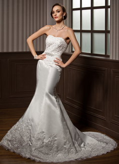Robe de Mariée Sirene Cœur Traine courte Satin Robe de Mariée avec Dentelle Perlé (002000108) Robe de Mariée Sirene Cœur Traine courte Satin Robe de Mariée avec Dentelle Perlé (002000108)