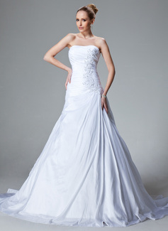 Robe de Mariée Ligne-A/Princesse Cœur Traine courte Taffetas Robe de Mariée avec Ondulé Dentelle Perlé (002000827) Robe de Mariée Ligne-A/Princesse Cœur Traine courte Taffetas Robe de Mariée avec Ondulé Dentelle Perlé (002000827)