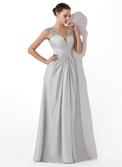 Robe de Bal de Promo Ligne-A/Princesse Col V Longeur au sol Tulle Charmeuse Robe de Bal de Promo avec Ondulé Brodé (018004815) Robe de Bal de Promo Ligne-A/Princesse Col V Longeur au sol Tulle Charmeuse Robe de Bal de Promo avec Ondulé Brodé (018004815)