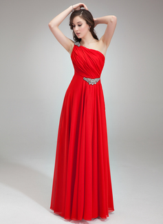 Vestidos de festa Vestidos princesa/ Formato A Um ombro Vestidos longo Chiffon Vestido de festa com Pregueado Bordado (017018785) Vestidos de festa Vestidos princesa/ Formato A Um ombro Vestidos longo Chiffon Vestido de festa com Pregueado Bordado (017018785)