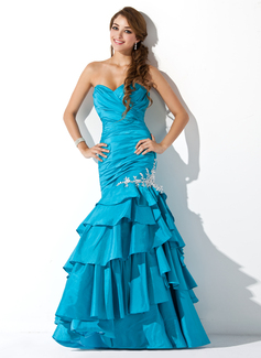 Robe de Bal de Promo Sirene Cœur Longeur au sol Taffetas Robe de Bal de Promo avec Ondulé Brodé Appliques (018004826) Robe de Bal de Promo Sirene Cœur Longeur au sol Taffetas Robe de Bal de Promo avec Ondulé Brodé Appliques (018004826)