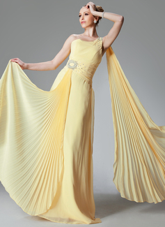 Robe de Bal de Promo Ligne-A/Princesse Une epaule Longeur au sol Mousseline Robe de Bal de Promo avec Ondulé Brodé (018002520) Robe de Bal de Promo Ligne-A/Princesse Une epaule Longeur au sol Mousseline Robe de Bal de Promo avec Ondulé Brodé (018002520)