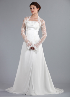 Robe de Mariée Ligne-A/Princesse Sans bretelles Traine courte Mousseline Robe de Mariée avec Ondulé lacet Perlé (002000042) Robe de Mariée Ligne-A/Princesse Sans bretelles Traine courte Mousseline Robe de Mariée avec Ondulé lacet Perlé (002000042)