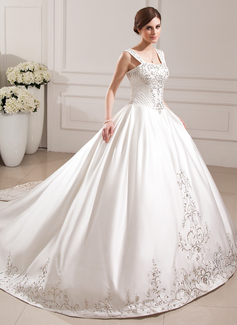 Robe de Mariée bal Cœur Traîne Cathedral Satin Robe de Mariée avec Broderie Perlé Pailleté (002012772) Robe de Mariée bal Cœur Traîne Cathedral Satin Robe de Mariée avec Broderie Perlé Pailleté (002012772)