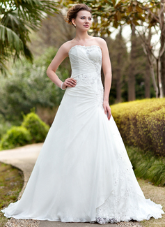 Robe de Mariée Ligne-A/Princesse Cœur Traîne Chapelle mousseline de soie dentelle Robe de Mariée avec Ondulé Perlé (002000139) Robe de Mariée Ligne-A/Princesse Cœur Traîne Chapelle mousseline de soie dentelle Robe de Mariée avec Ondulé Perlé (002000139)