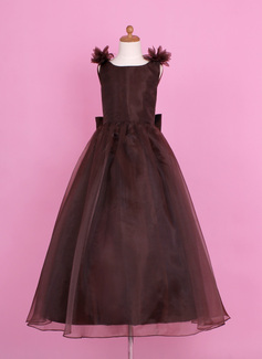 Flower Girl Dresses A-Line/Princess V-neck Floor-Length Organza Charmeuse Flower Girl Dress With Flower(s) (010002147) Flower Girl Dresses A-Line/Princess V-neck Floor-Length Organza Charmeuse Flower Girl Dress With Flower(s) (010002147)