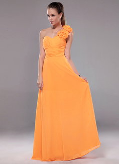 Formal Dresses Sydney A-Line/Princess One-Shoulder Floor-Length Chiffon Evening Dress With Ruffle Flower(s) (017012109) Formal Dresses Sydney A-Line/Princess One-Shoulder Floor-Length Chiffon Evening Dress With Ruffle Flower(s) (017012109)