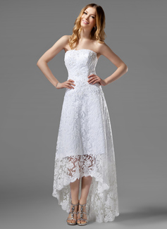 Robe de Mariée Ligne-A/Princesse Sans bretelles Assymetrique Satin Dentelle Robe de Mariée avec Perlé (002000226) Robe de Mariée Ligne-A/Princesse Sans bretelles Assymetrique Satin Dentelle Robe de Mariée avec Perlé (002000226)