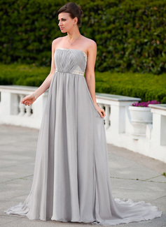 Avondjurken Keizer Strapless Lange Sleep Chiffon Satijnzijde Avondjurk met Roes Beading (018024585) Avondjurken Keizer Strapless Lange Sleep Chiffon Satijnzijde Avondjurk met Roes Beading (018024585)