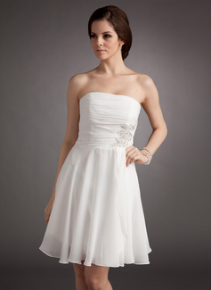 Robe de Mariée Ligne-A/Princesse Sans bretelles Mi-longues Mousseline Robe de Mariée avec Ondulé Dentelle Perlé Sequins (002012118) Robe de Mariée Ligne-A/Princesse Sans bretelles Mi-longues Mousseline Robe de Mariée avec Ondulé Dentelle Perlé Sequins (002012118)