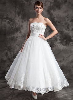 Robe de Mariée Ligne-A/Princesse Sans bretelles Longueur cheville Organza Satin Robe de Mariée avec Dentelle Perlé (002015003) Robe de Mariée Ligne-A/Princesse Sans bretelles Longueur cheville Organza Satin Robe de Mariée avec Dentelle Perlé (002015003)