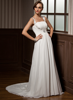 Robe de Mariée Ligne-A/Princesse Col rond Traine courte Mousseline Robe de Mariée avec Ondulé Perlé (002011505) Robe de Mariée Ligne-A/Princesse Col rond Traine courte Mousseline Robe de Mariée avec Ondulé Perlé (002011505)