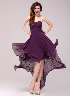 Aftenkjoler A-linje Sweetheart Asymmetrisk Chiffon Aftenkjoler med Ingen (017013987) Aftenkjoler A-linje Sweetheart Asymmetrisk Chiffon Aftenkjoler med Ingen (017013987)