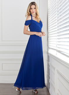Avondjurken A-Lijn/Prinses Halter Enkellengte Chiffon Avondjurk met Roes (017005287) Avondjurken A-Lijn/Prinses Halter Enkellengte Chiffon Avondjurk met Roes (017005287)