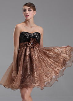 Cheap Cocktail Dresses Empire Sweetheart Short/Mini Organza Charmeuse Sequined Cocktail Dress With Ruffle Beading Flower(s) (016008345) Cheap Cocktail Dresses Empire Sweetheart Short/Mini Organza Charmeuse Sequined Cocktail Dress With Ruffle Beading Flower(s) (016008345)