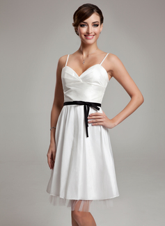 Robe de Mariée Ligne-A/Princesse Cœur Mi-longues Taffetas Tulle Robe de Mariée avec Ondulé Echarpes (002001338) Robe de Mariée Ligne-A/Princesse Cœur Mi-longues Taffetas Tulle Robe de Mariée avec Ondulé Echarpes (002001338)