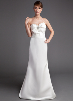 Robe de Bal de Promo Gaine Cœur Traine longue Satin Robe de Bal de Promo avec Ondulé Brodé (018004952)