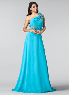 Formal Dresses Sydney A-Line/Princess One-Shoulder Sweep Train Chiffon Evening Dress With Beading (017005215) Formal Dresses Sydney A-Line/Princess One-Shoulder Sweep Train Chiffon Evening Dress With Beading (017005215)