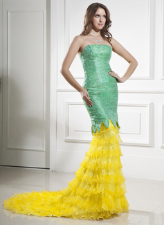 Robe de Bal de Promo Sirene Sans bretelles Traine courte Organza Satin Robe de Bal de Promo avec Dentelle (018015436) Robe de Bal de Promo Sirene Sans bretelles Traine courte Organza Satin Robe de Bal de Promo avec Dentelle (018015436)