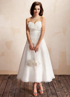 Robe de Mariée Ligne-A/Princesse Cœur Longueur cheville Organza Robe de Mariée avec Ondulé Dentelle Fleurs (002012174) Robe de Mariée Ligne-A/Princesse Cœur Longueur cheville Organza Robe de Mariée avec Ondulé Dentelle Fleurs (002012174)