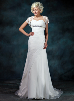 Robe de Mariée Coupe droite Cœur Traine courte Organza Robe de Mariée avec Ondulé Perlé (002011457) Robe de Mariée Coupe droite Cœur Traine courte Organza Robe de Mariée avec Ondulé Perlé (002011457)