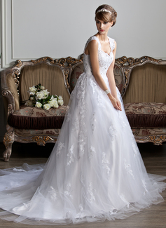 Robe de Mariée bal Col V Traîne Chapelle Satin Robe de Mariée avec Dentelle Perlé (002011394) Robe de Mariée bal Col V Traîne Chapelle Satin Robe de Mariée avec Dentelle Perlé (002011394)