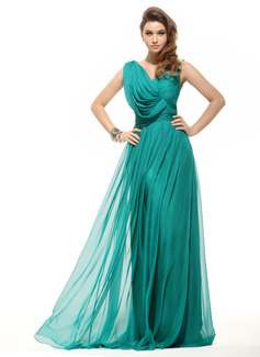 Holiday Dresses A-Line/Princess V-neck Floor-Length Chiffon Holiday Dress With Ruffle Beading (020016061) Holiday Dresses A-Line/Princess V-neck Floor-Length Chiffon Holiday Dress With Ruffle Beading (020016061)