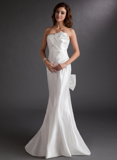 Robe de Bal de Promo Sirene Sans bretelles Traîne Watteau Taffetas Robe de Bal de Promo avec Ondulé (018016751)