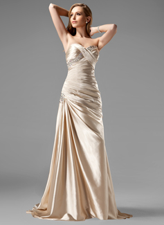 Robe de Bal de Promo Gaine Cœur Traine longue Charmeuse Robe de Bal de Promo avec Ondulé Brodé Pailleté (018004806) Robe de Bal de Promo Gaine Cœur Traine longue Charmeuse Robe de Bal de Promo avec Ondulé Brodé Pailleté (018004806)