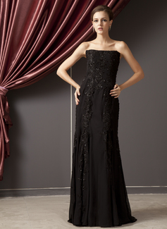 Avondjurken Nauwaansluitend Strapless Vloerlengte Chiffon Avondjurk met Lace Kraal Lovertjes (008014247) Avondjurken Nauwaansluitend Strapless Vloerlengte Chiffon Avondjurk met Lace Kraal Lovertjes (008014247)