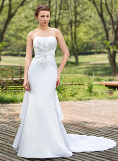 Robe de Mariée Sirene Cœur Traîne Chapelle Satin Robe de Mariée avec Ondulé Perlé Sequins (002024691) Robe de Mariée Sirene Cœur Traîne Chapelle Satin Robe de Mariée avec Ondulé Perlé Sequins (002024691)