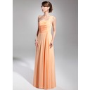 A-Lijn/Prinses Een-Schouder Vloerlengte Chiffon Vakantie Jurk met Roes (020014706) A-Lijn/Prinses Een-Schouder Vloerlengte Chiffon Vakantie Jurk met Roes (020014706)