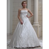 bal Cœur Traîne Cathedral Satin Robe de Mariée avec Broderie Perlé (002004478)
