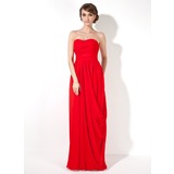 Ligne-A/Princesse Cœur Longeur au sol Mousseline Robe de Bal de Promo avec Ondulé (018004821)