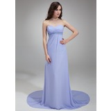 Keizer Sweetheart Lange Sleep Chiffon Avondjurken met Roes Kraal (017018815)