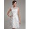 Coupe droite Col rond Mi-longues Organza Satin Robe de Mariée avec pétales (002011489)