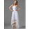 Ligne-A/Princesse Sans bretelles Assymetrique Satin Dentelle Robe de Mariée avec Perlé (002000226)
