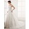 Ligne-A/Princesse Sans bretelles Traîne Chapelle Satin Dentelle Robe de Mariée avec Perlé (002011586)
